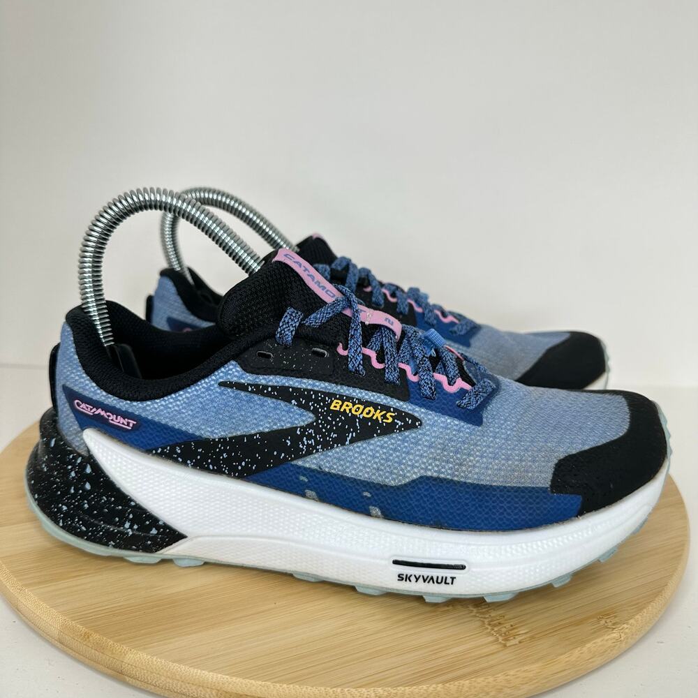 Brooks Catamount 2 Trail Running Shoes Hiking Blue Black Pink Womens Size 6.5